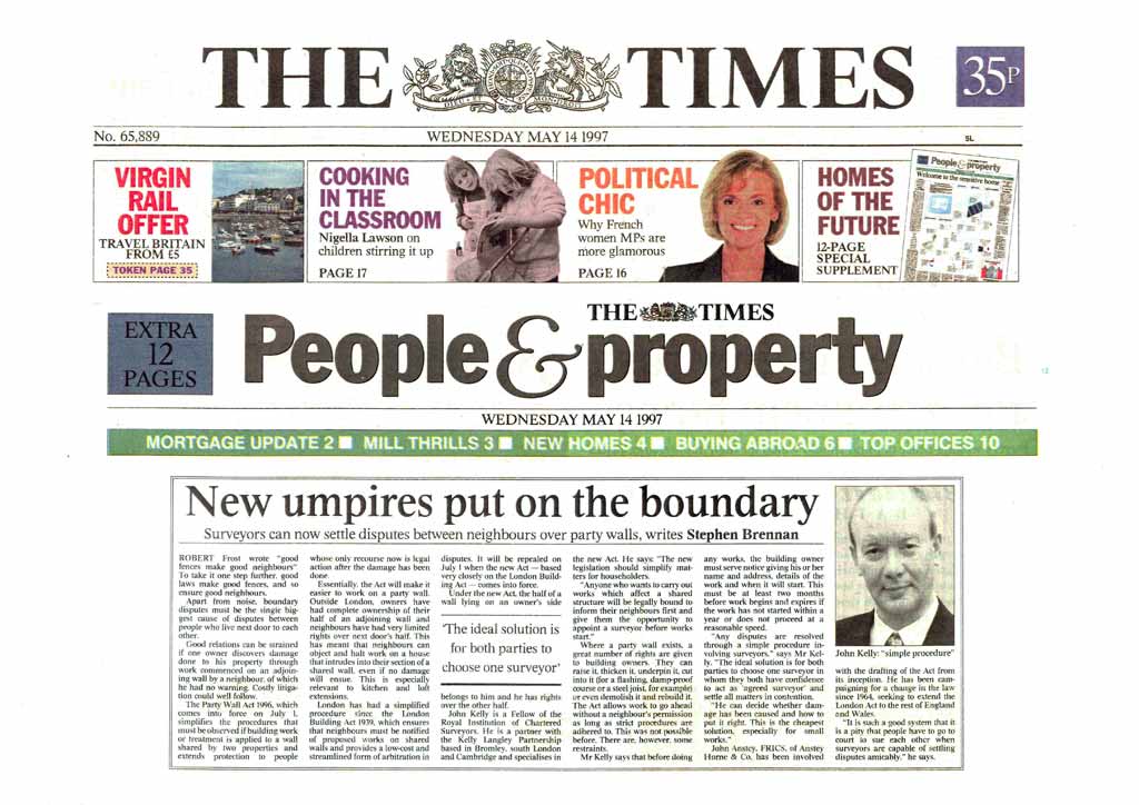 Boundary Wall article Times newspaper by John Kelly